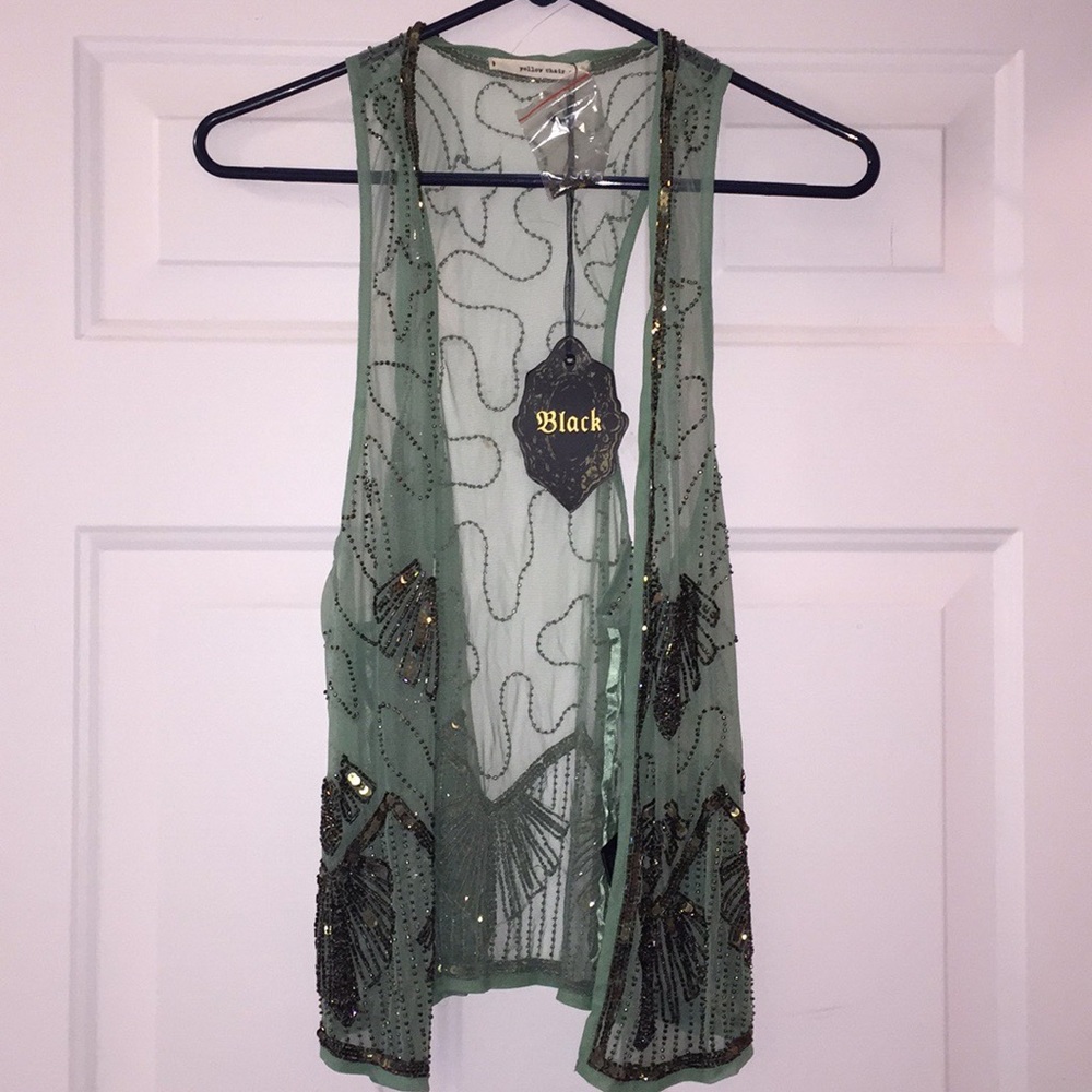 Green sequin shawl